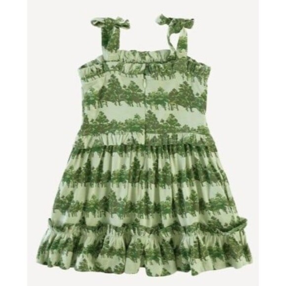 Kate quinnspaghetti tie ruffle dress watercolor pine lenzing modal - 8Y - Picture 3 of 3